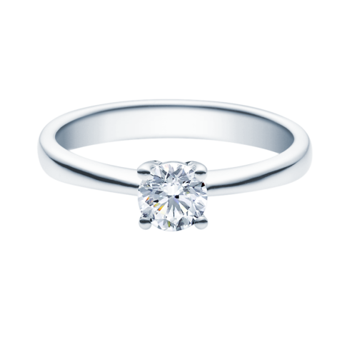 Verlobungsring Antragsring, Weißgold, filigran, 1 Brillant 0,50 ct. Hersteller Rubin, Artikelnummer 18008