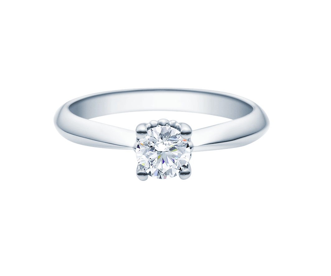 18009wg-liegend-050ct Verlobungsring Antragsring, Weißgold, zierlich, 1 Brillant 0,70 ct. Hersteller Rubin, Artikelnummer 18009