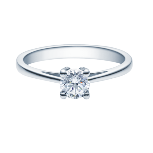 Verlobungsring Antragsring, Weißgold, verziert, 1 Brillant 0,50 ct. Hersteller Rubin, Artikelnummer 18010