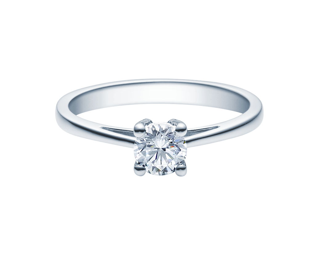 18010wg-liegend-050ct Verlobungsring Antragsring, Weißgold, verziert, 1 Brillant 0,50 ct. Hersteller Rubin, Artikelnummer 18010