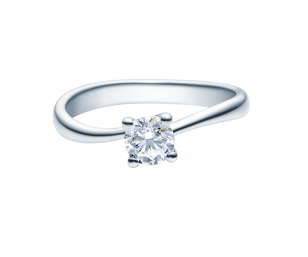 18011wg-liegend-050ct Verlobungsring Antragsring, Weißgold, geschwungen, 1 Brillant 0,50 ct. Hersteller Rubin, Artikelnummer 18012