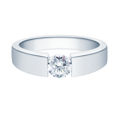 Verlobungsring Antragsring, Weißgold, massiv, 1 Brillant 0,50 ct. Hersteller Rubin, Artikelnummer 18012