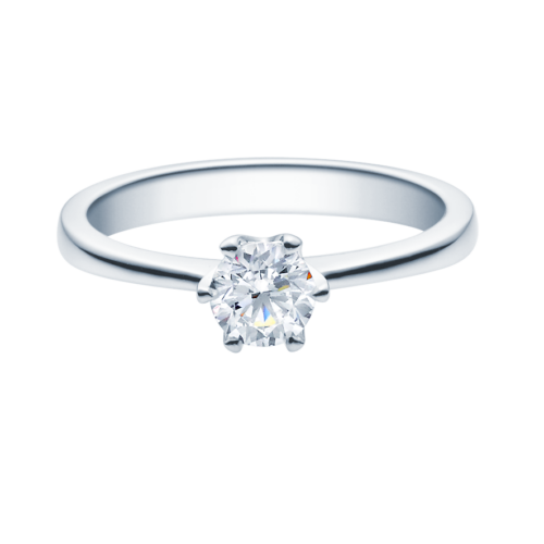 Verlobungsring Antragsring, Weißgold, fein, 1 Brillant 0,50 ct. Hersteller Rubin, Artikelnummer 18016