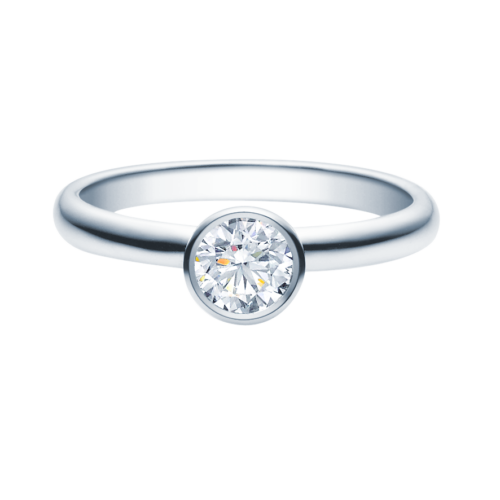 Verlobungsring Antragsring, Weißgold, dünn, 1 Brillant 0,50 ct. Hersteller Rubin, Artikelnummer 18019