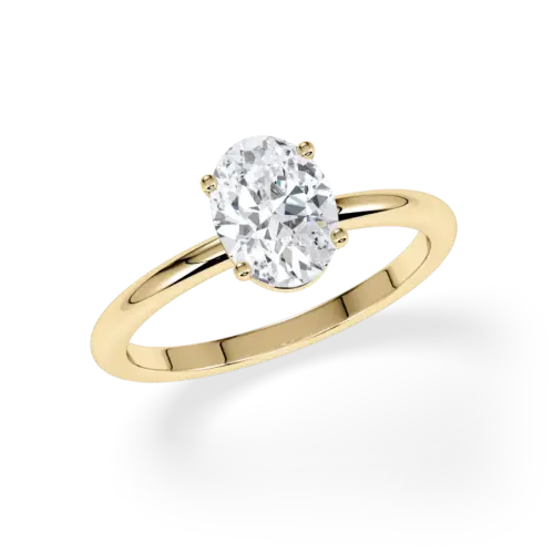 Verlobungsring Antragsring, Gelbgold, 1 Labordiamant Oval-Schliff 1,00 ct. Hersteller Rubin, Artikelnummer R-F3D8FB69