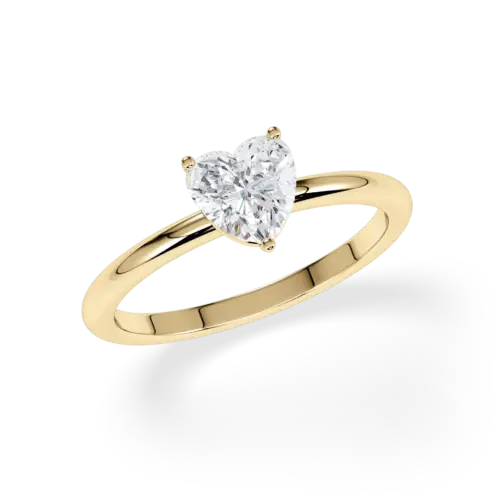 Verlobungsring Antragsring, Gelbgold, 1 Labordiamant Herz-Schliff 1,00 ct. Hersteller Rubin, Artikelnummer R-F61CDB41
