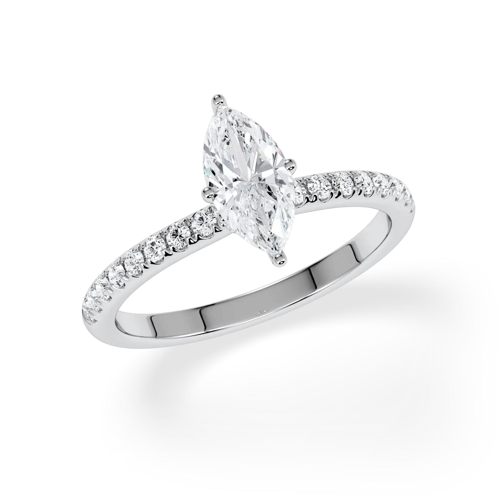 Rubin 3__pos3-hr0744_white_marquise_0700_16_0017 Verlobungsring Antragsring, Weißgold, 1 Labordiamant Marquise-Schliff 0,70 ct. Hersteller Rubin, Artikelnummer R-3ED277DB