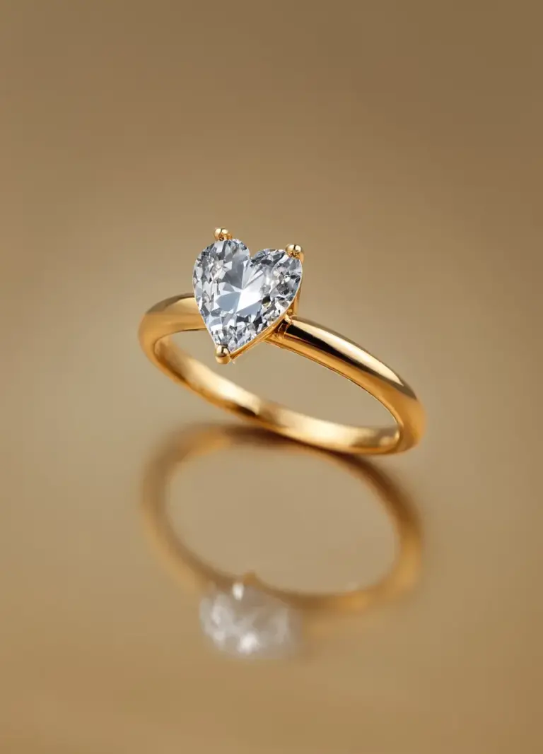 Antragsring aus Gelbgold mit Diamant im Herzschliff