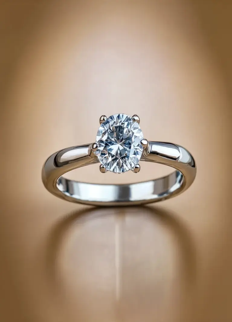 Antragsring aus Weißgold mit großem Diamanten in Krappenfassung