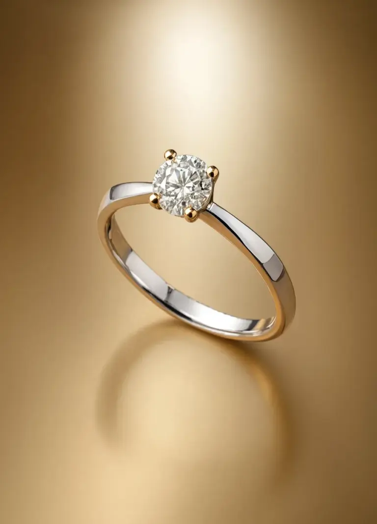 Verlobungsring aus Weißgold mit Diamant-Solitär